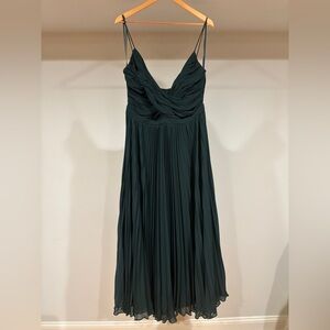 Fame and Partners | Green Pleated Bridesmaid Dress